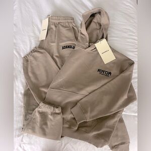 Beige Adanola Sportswear Sweat Set